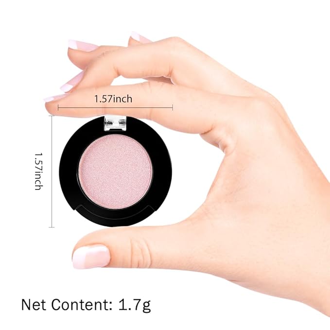 Monochrome Glitter Eyeshadow Makeup Palette, Highly Pigmented Nude Pink Eyeshadow Palette, Shimmer Pressed Powder Eye shadow Makeup, Single Vegan Eye Shadow, Daily Evening Women Girls Eyeshadow Gift9#-Velvo Beauty