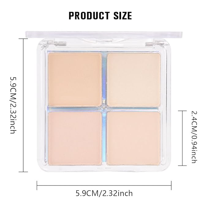 4 Colors Light Beige Nude Pink Ivory Eye Shadow Powder Palette Makeup, Neutral Matte Shimmer Cream Quad Eyeshadow Palette for Women Highly Pigmented Waterproof, paleta de sombras de ojos, Vegan-Velvo Beauty
