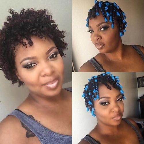 40pcs Perm Rods Set for Natural Hair Blue Plastic Cold Wave Rods Hair Curling Rollers with Steel Pintail Comb Rat Tail DIY Hairdressing Tools（40pcs Blue）-Velvo Beauty