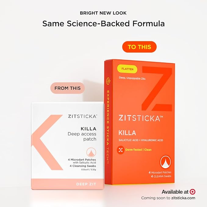 ZitSticka Killa Acne Patches for Face - World's Most Potent Pimple Patch with Fast-Acting Microdarts - Starts Working within 2 Hours for Deep, Early-Stage Zits & Blemish - 4 Count-Velvo Beauty