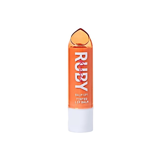 Ruby Kisses Balm Up Tinted Lip Balm, Non-Greasy Hydrating Formula, Nourishing Coconut Core & Vitamin E Infused, Lip Care with Natural Shine, Lightweight Sheer Color (Tangerine)-Velvo Beauty