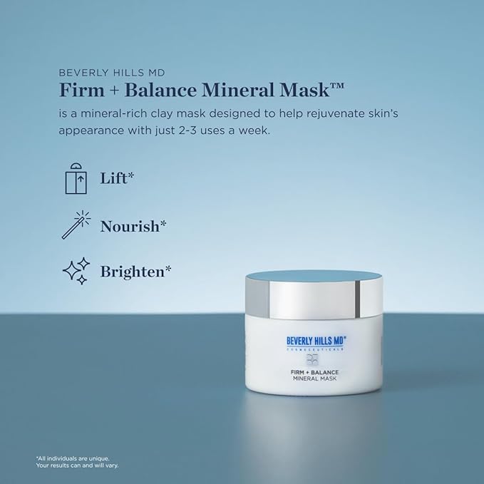 Firm + Balance Mineral Mask for Aging Skin- Exfoliating Clay Mask for Evening Complexion- Lift, Firm, Tighten Skin w/Pineapple & Papaya Enzymes, Tripeptides, Kakadu Plum-Velvo Beauty