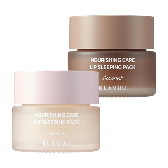 Klavuu Nourishing Care Lip Sleeping Pack (Vanila & Coconut) - Overnight Exfoliating & Nourishing Lip Treatment Balm for Dry Lips - Natural Moisturizing Lip Oil - Lip Balm to Repair & Protect Lips-Velvo Beauty