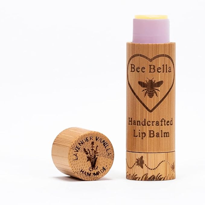 Bee Bella Lip Balm, Lavender Vanilla, 3 Pack - Hydrating, Moisturizing Lip Care, 100% Natural, Original Organic Beeswax with Vitamin E, Handmade in USA-Velvo Beauty