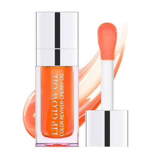 Plumping Lip Oil, Long Lasting Hydrating Lip Gloss Tinted Lip Balm Non-sticky Revitalizing, Tinting Lip Care Oil for Dry Lip (CORAL)-Velvo Beauty