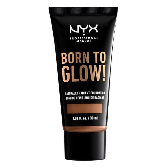 NYX PROFESSIONAL MAKEUP Born To Glow Naturally Radiant Foundation, Medium Coverage - Mahogany-Velvo Beauty