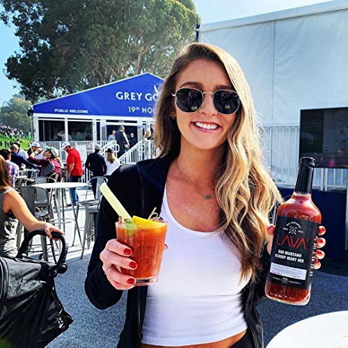 (3 Pack) LAVA Premium Bloody Mary Mix; Italian San Marzano Tomatoes, No Artificial Sweeteners, Vegan, Ready to Use, No Added Sugar, 1-Liter (33.8oz) Glass-Velvo Beauty