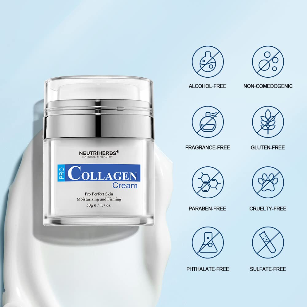 Neutriherbs Face Cream Collagen Facial Moisturizer, Reduce Black Spots and Blemishes,Persistent Moisturizing Reduce Fine Lines 1.7OZ-Velvo Beauty