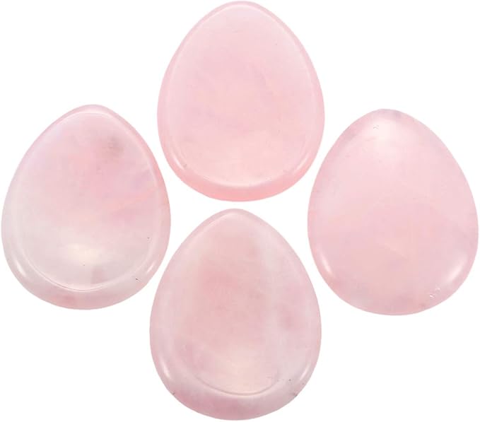 mookaitedecor Rose Quartz Roller Massager Tool & Thumb Worry Stone for Crystal Healing Reiki Stress Relief-Velvo Beauty