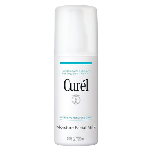 Curel Japanese Skin Care Moisture Facial Milk Moisturizer, Daily Face Lotion for Dry Sensitive Skin, pH Balanced, Unscented Advanced Ceramide Care Face Cream without Drying Alcohols, 4 oz-Velvo Beauty