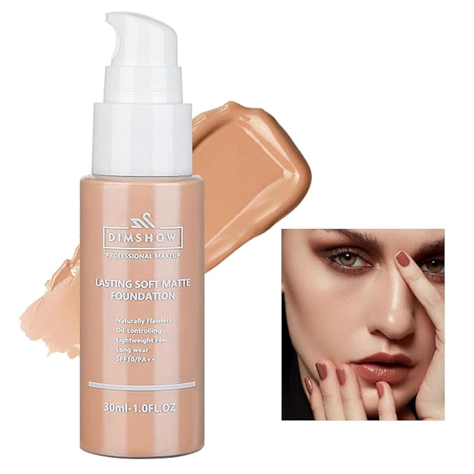 Flawless Matte Liquid Foundation Makeup, Vegan & Cruelty-Free, Liquid Oil-Free Foundation Face Makeup for Combination & Oily Skin, Longwear Medium-Full Coverage (05, 30ml)-Velvo Beauty