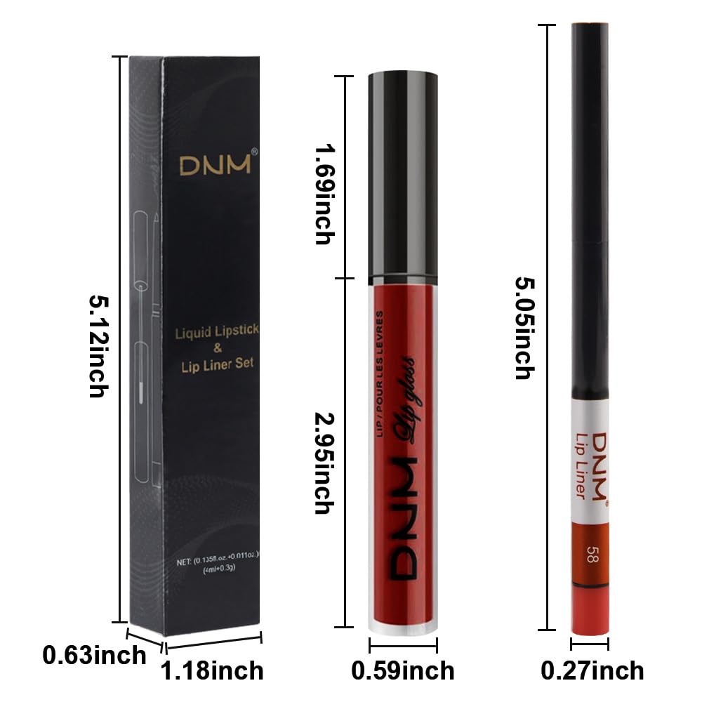 evpct 2Pcs Ruby Red Matte Lip Liner and Lipstick Combo Set for Women, Ruby Red Lip Combo Set Liquid Lips Stick Gloss and Lipliner Stains Set Long Lasting Waterproof, Lips Makeup 24 Hours originales-Velvo Beauty