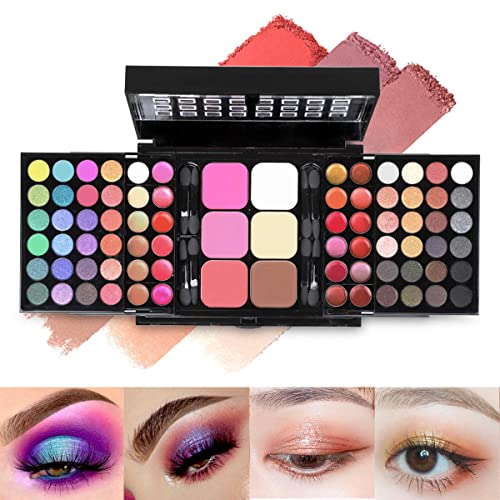 78 Colors Pink Cosmetic Make up Palette Set Kit Combination with Eyeshadows Lip Gloss Blusher Concealer Highlight powder,All-in-One Makeup Kit with Mirror-Velvo Beauty