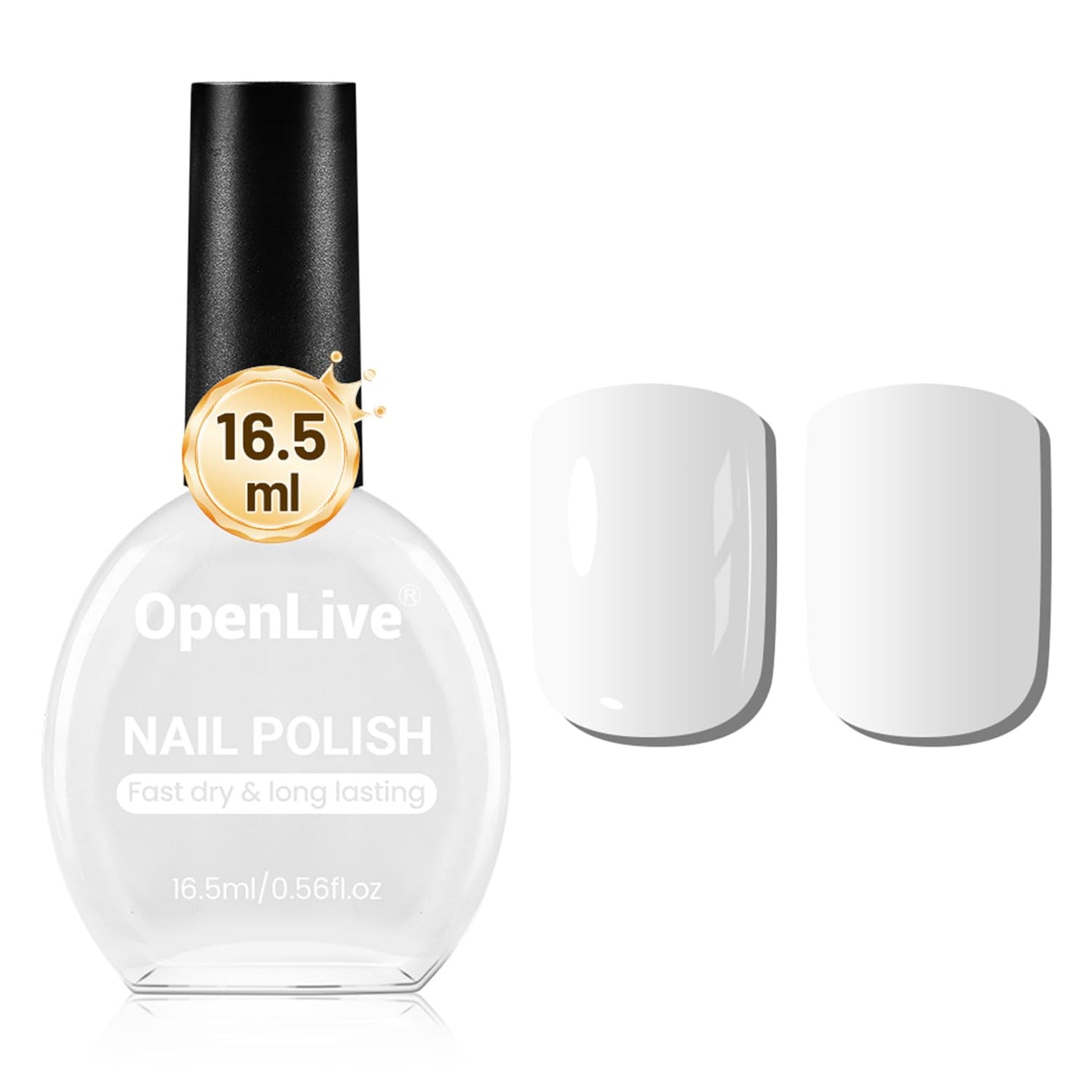 16.5ml White Nail Polish Large Volume Quick Drying Nail Polish, Fast Drying and Long Lasting Color Nail Art DIY Home Manicure Gift for Women-Velvo Beauty