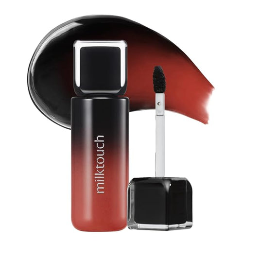MILKTOUCH Black Peel Off Lip Tattoo - Long-Lasting Matte Lip, Waterproof & Transfer-Proof, Highly Pigmented, Stay-On-All-Day Lip Tint Stain (4.5g) #04 Black Apricot-Velvo Beauty