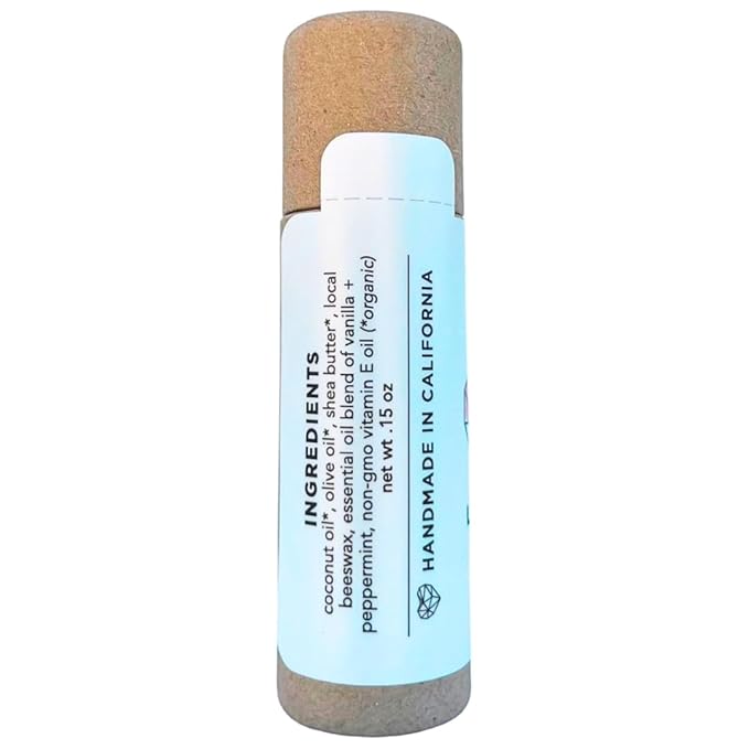 Plastic Free Lip Love | Jumbo Organic Lip Balm | Organic Beeswax and Plant Based | Zero Waste Natural Lip Balm (Vanilla Mint)-Velvo Beauty