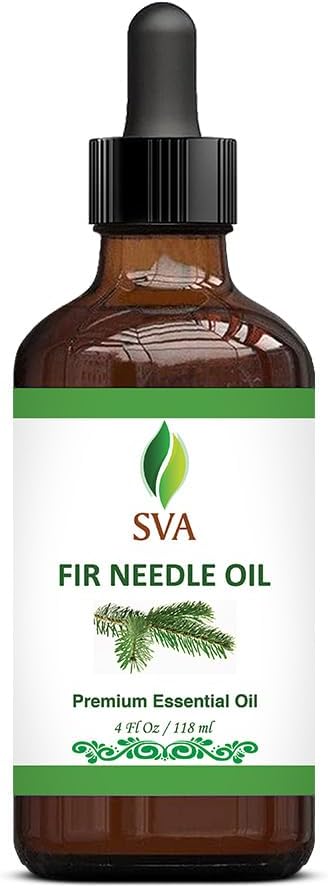 SVA Fir Needle Essential Oil – 4 Fl Oz – 100% Natural Fir Needle Oil - for Diffuser, Hair Care, Face, Skin Care, Aromatherapy, Scalp and Body Massage, Soap and Candle Making – with Dropper-Velvo Beauty