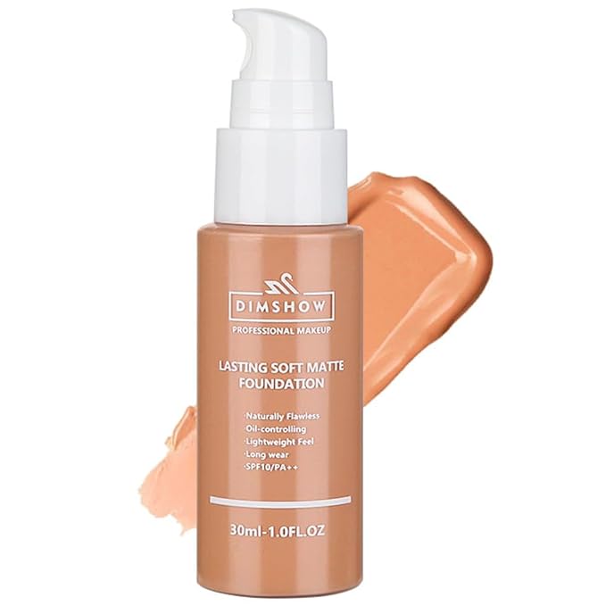 Flawless Matte Liquid Foundation Makeup, Vegan & Cruelty-Free, Liquid Oil-Free Foundation Face Makeup for Combination & Oily Skin, Longwear Medium-Full Coverage (10, 30ml)-Velvo Beauty