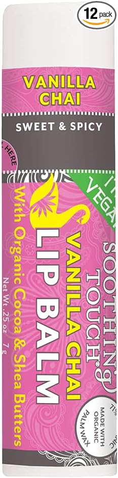 Soothing Touch Lip Balm - Vegan Vanilla Chai - Case of 12 - .25 oz-Velvo Beauty