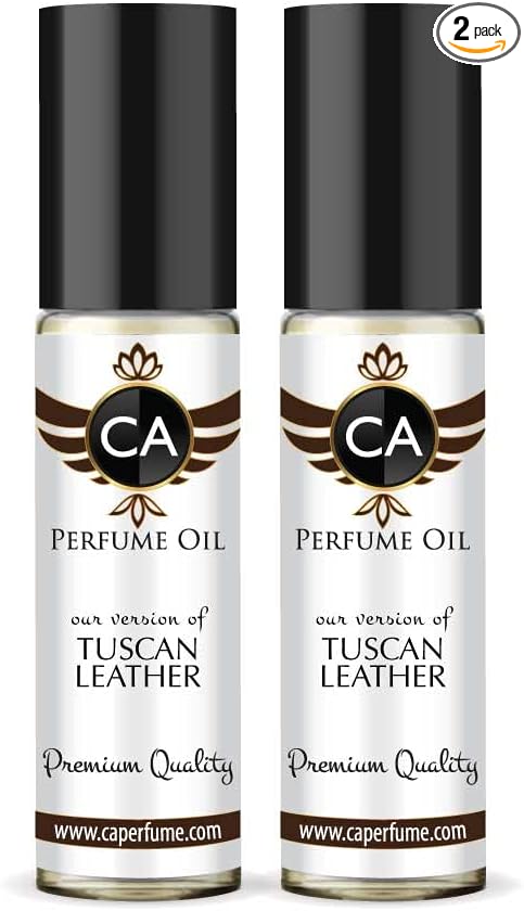CA Perfume Impression of Tuscan Leather For Men Fragrance Body Oil Roll-On 0.3 Fl Oz-X2-Velvo Beauty