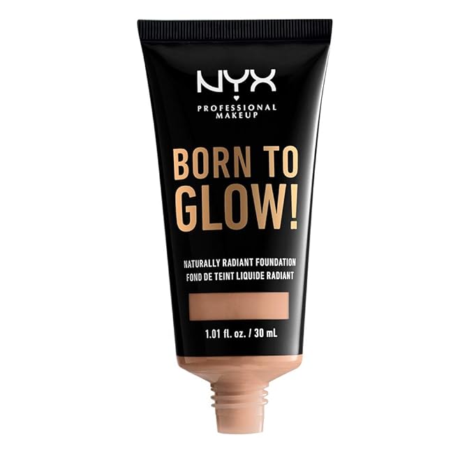 NYX PROFESSIONAL MAKEUP Born To Glow Naturally Radiant Foundation, Medium Coverage - Soft Beige-Velvo Beauty