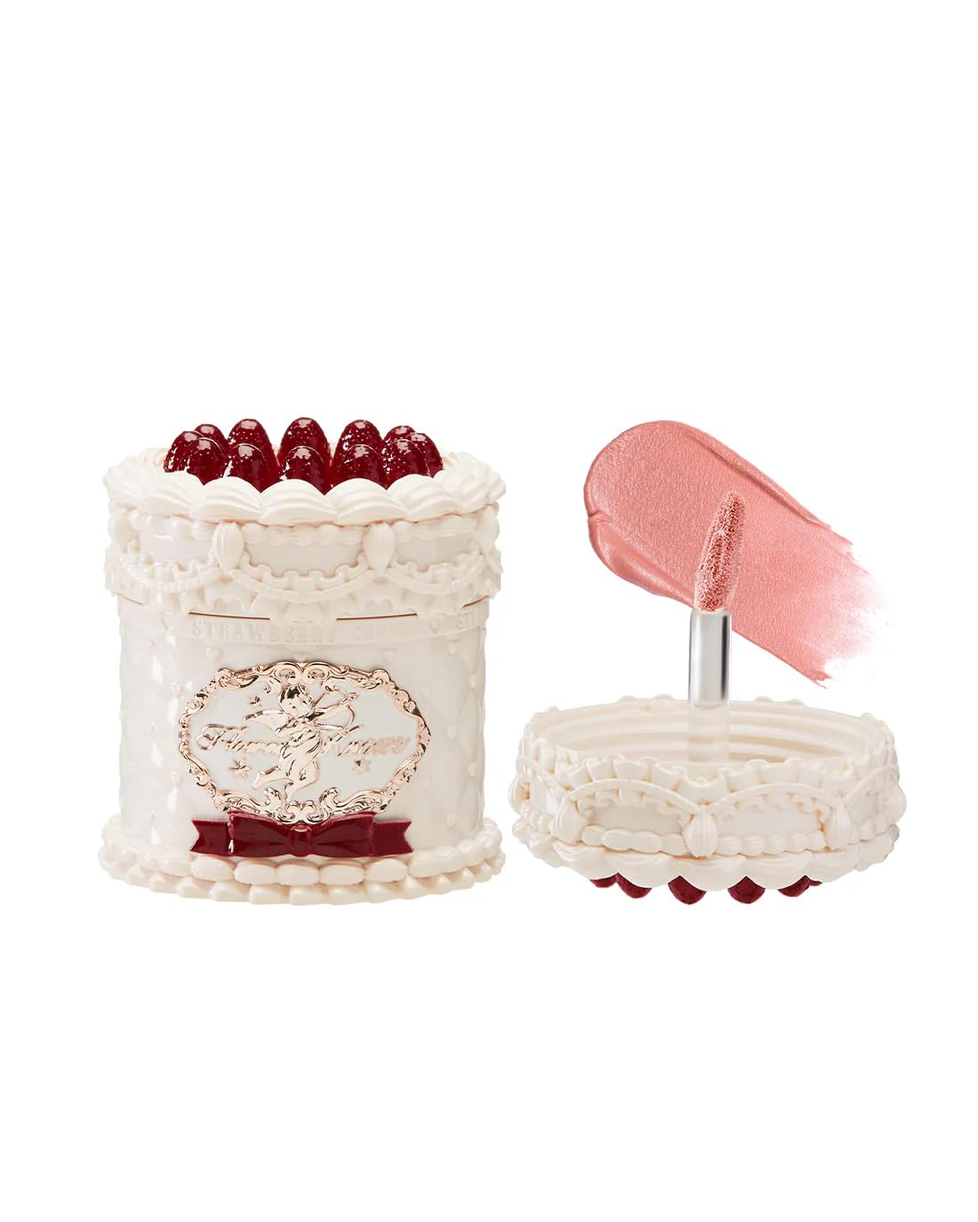 Flower Knows Strawberry Cupid Cake Lip Cream,Velvety-Smooth Matte Liquid Lipstick,Hydrating,Smudge-proof & Stain-Free Lip Stain(V01 Vanitea,0.17 Fl Oz)-Velvo Beauty