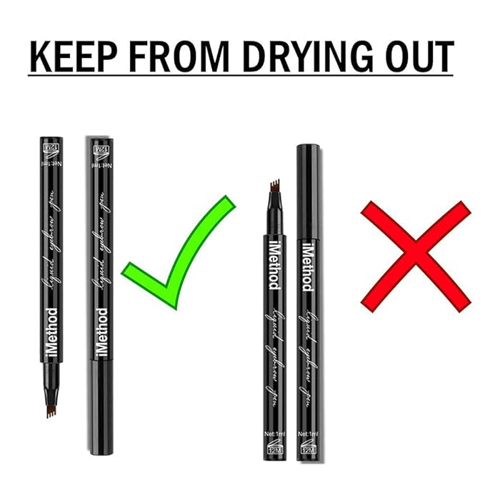 iMethod Eyebrow Pen - iMethod Eye Brown Makeup, Eyebrow Pencil with a Micro-Fork Tip Applicator Creates Natural Looking Brows Effortlessly and Stays on All Day, Dark Brown-Velvo Beauty