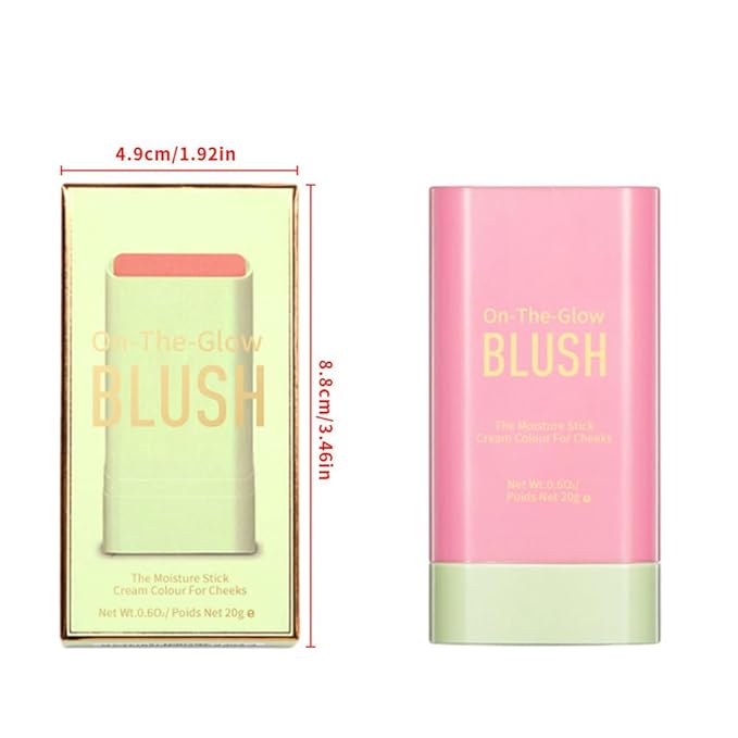 3-in-1 Cream Blush Stick for Cheeks Lips Eyes, Waterproof Natural Finish Tinted Makeup Stick, Hydrating Multi-Use Blush Balm-Velvo Beauty