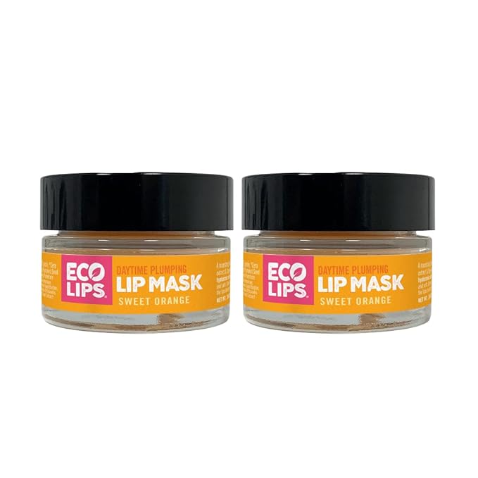 Eco Lips Plumping Daytime Lip Mask with Hyaluronic Acid and Upcycled Cloudberry Oil, 2-pack by Eco Lips 100% Natural. Made in USA-Velvo Beauty