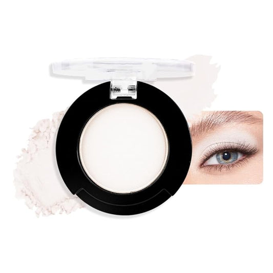 Single Matte Eyeshadow Makeup Palette, Neutral Ivory White Eyeshadows Singles, Monochrome Eye Shadow Palette Makeup for Women, de sombras de ojos, Highly Pigmented Daily Evening Girls Eyeshadow-Velvo Beauty