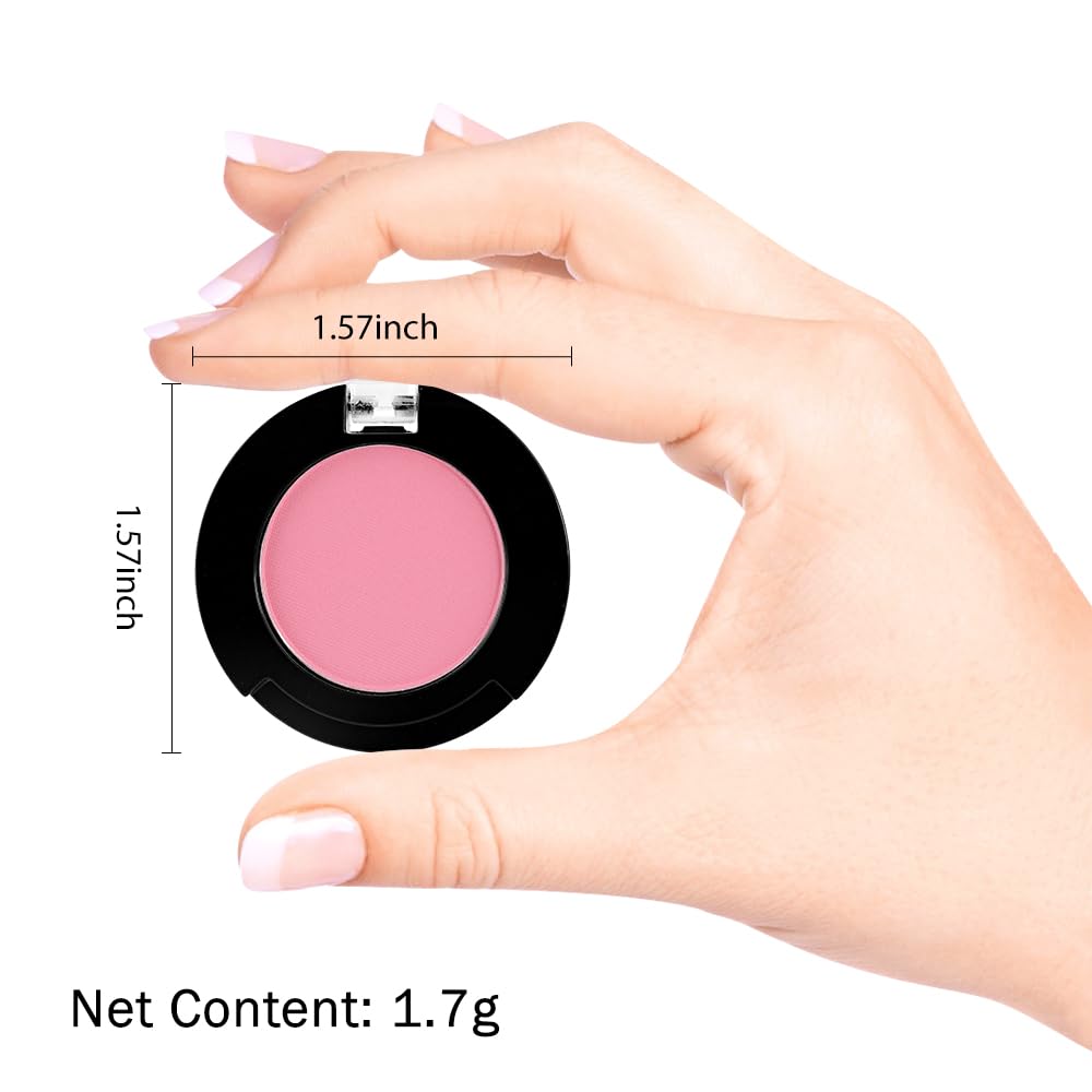 Monochrome Pressed Eyeshadow, Matte Pink Waterproof Neutral Powde Mini Eyeshadow, sombras para ojos, Talc, Paraben & Cruelty Free (C09#Matte Pink)-Velvo Beauty