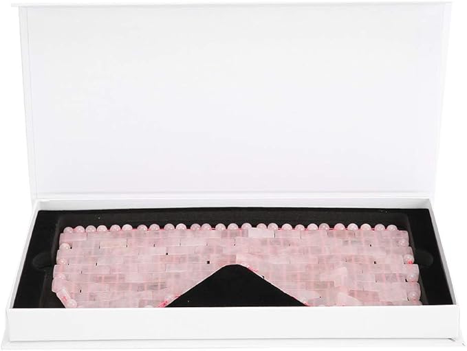 Jade Eye Mask,Jade Stone Cooling Mask,Jade Stones Anti-Aging Cooling Sleeping Eye Mask,Cold Eye Massager Eye Covers for Relief Eye Fatigue(Rose Quartz)-Velvo Beauty