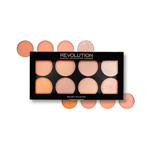Makeup Revolution Ultra Blush Makeup Palette, Bronzer & Highlighter Makeup, Includes 8 Shades, Gluten free, Vegan & Cruelty Free, Hot Spice, 13g-Velvo Beauty