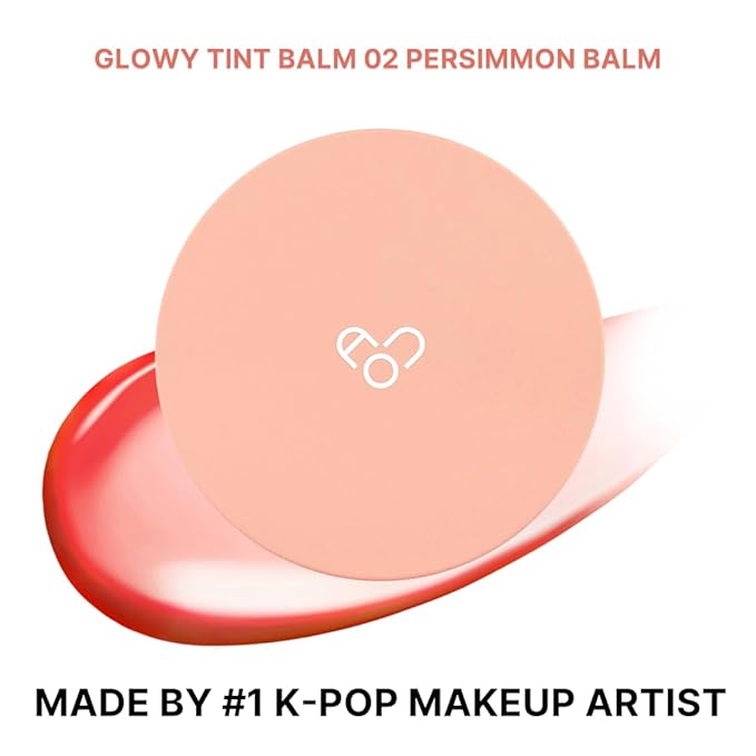 AOU GLOWY TINT BALM Tinted Lip Balm with Natural Gloss Instant Hydration for Chapped Lips 0.12Oz (02 Persimmon Balm)-Velvo Beauty