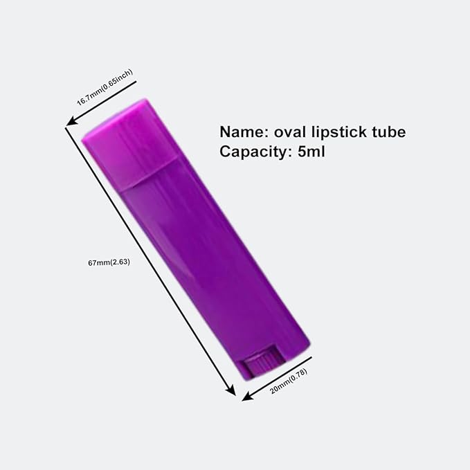 5ml 25Pcs Empty Oval Deodorant Lip balm Tubes Containers Twist-up Refillable Containers for Lipstick,Chapstick,Homemade Lip balm,DIY Deodorants(Purple)-Velvo Beauty