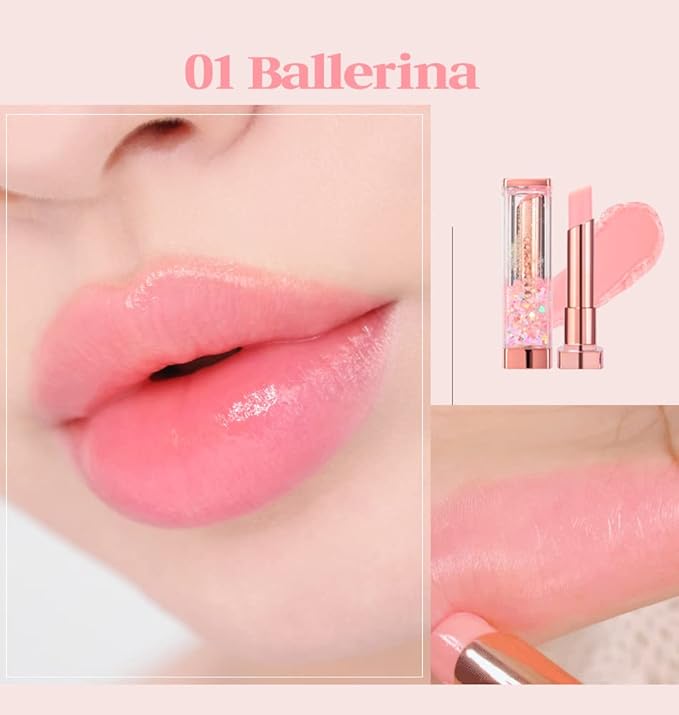 Sparkle Cute Lip Balm, Color Changing, Moisturizing, Shimmery Finish, #01 Ballerina-Velvo Beauty