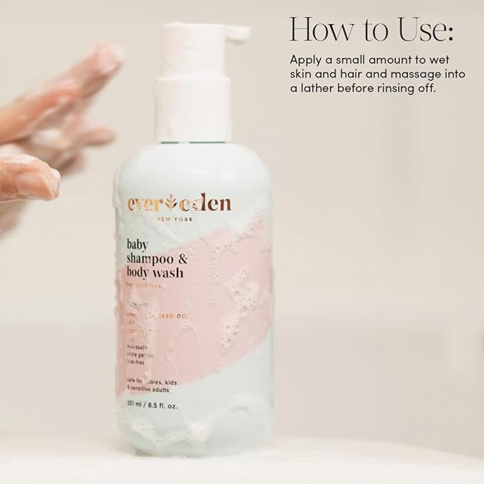 Evereden Baby Shampoo & Body Wash 2-in-1, 8.5 fl oz | Gentle, Non-Toxic, Fragrance-Free, Hydrating Formula for Sensitive Skin-Velvo Beauty