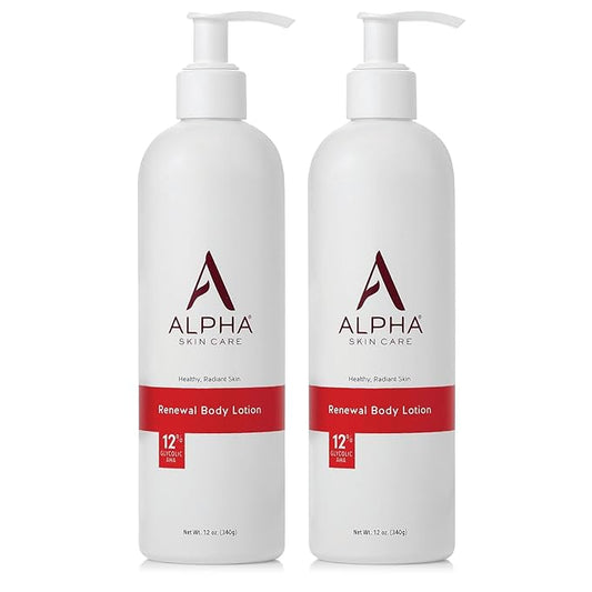 Alpha Skin Care Revitalizing Body Lotion, 12% Glycolic AHA, Simple & Effective Daily Moisturizer Hydroxy Acid, Hydrates & Exfoliates for Soft, Smooth Skin, Anti-Aging, 12 Oz, Pack of 2-Velvo Beauty