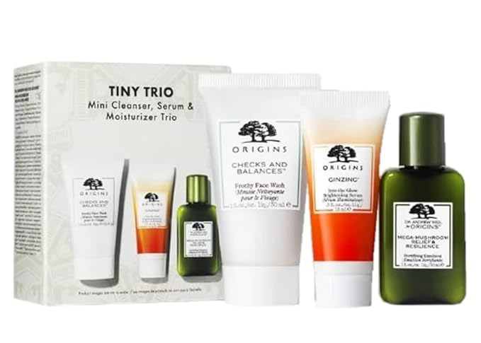 Origins Tiny Trio Mini Cleaner, Serum & Moisturizer Trio - Travel Size-Velvo Beauty