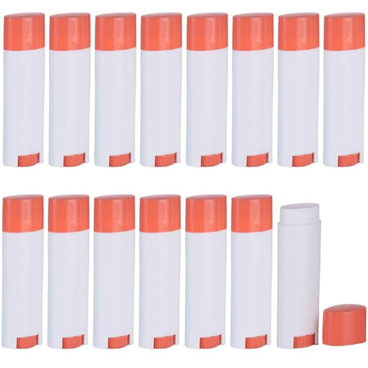 5ml 50Pcs Empty Oval Deodorant Lip balm Tubes Containers Twist-up Refillable Containers for Lipstick,Chapstick,Homemade Lip balm,DIY Deodorants(Pink White)-Velvo Beauty