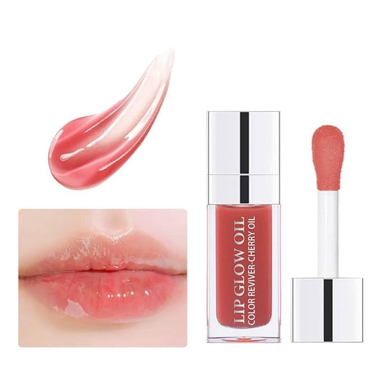 Lip Glow Oil, Care Of Lips, Highlight Lip Color And Lip Oil Hydrating Tinted Lip Balm, Lip Oil Gloss Tinted Hydrating Lip Care Lines Lip Crystal Jelly Moisturizing (012 RoseWood)-Velvo Beauty