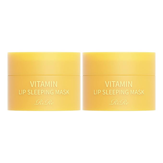 Vitamin Lip Sleeping Mask 10g / 0.35 oz. (Pack of 2) Contains 5,000ppm of vitamin E, Nourishing Moisturizing Elasticity Keratin Care, Lip Balm For Chapped, Cracked, Dry, Wrinkled Lips-Velvo Beauty