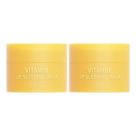 Vitamin Lip Sleeping Mask 10g / 0.35 oz. (Pack of 2) Contains 5,000ppm of vitamin E, Nourishing Moisturizing Elasticity Keratin Care, Lip Balm For Chapped, Cracked, Dry, Wrinkled Lips-Velvo Beauty