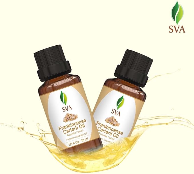 SVA Frankincense Essential Oil – 1/3 Fl Oz – 100% Natural Boswellia Carterii Oil - for Diffuser, Hair Care, Face, Skin Care, Aromatherapy, Scalp and Body Massage, Soap and Candle Making-Velvo Beauty