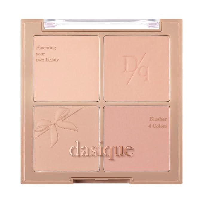 Dasique Blending Mood Cheek #10 Muted Nuts | 4 Blendable Shades in Lighteight Smooth Powder | Vegan | Korean Makeup | Blush-Velvo Beauty