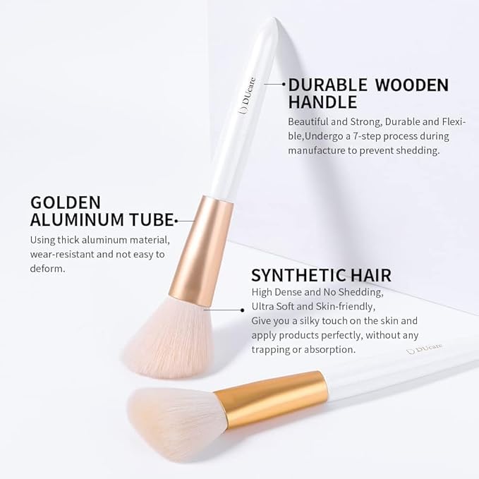 DUcare Angled Blush Brush, Fluffy Blush Brush for Cheeks, Multi-Purpose Face Makeup Brushes for Cream, Liquid Or Powder, Bronzers, Vegan & Cruelty-Free-Velvo Beauty