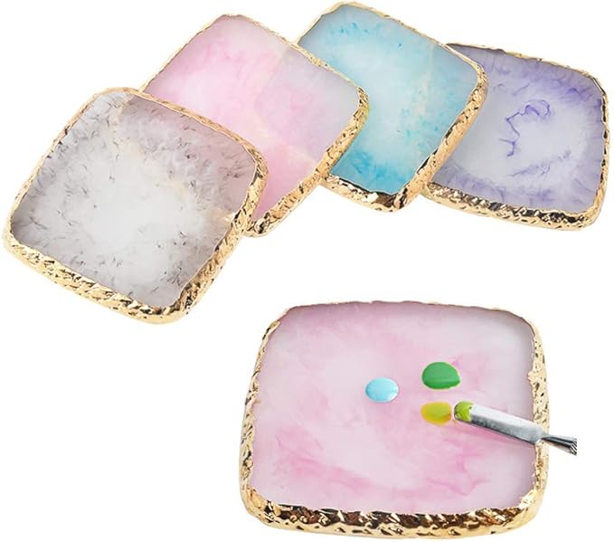 1 Pcs Resin Nail Art Palette Nail Art Cosmetic Mixing Palette Color Mixing Pigment Plate Polish Holder Drawing Color Palette-Velvo Beauty