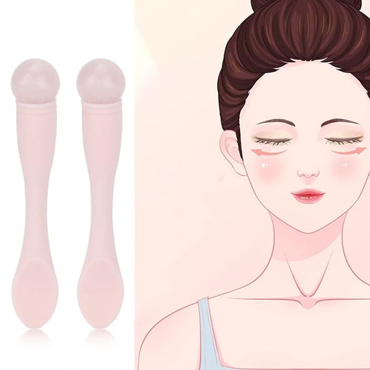 2pcs Eye Cream Applicator Stick,Jadestone Eye Massage Sticks Silicone Scoop Tool For Eye Anti Wrinkle Reduce Puffiness Fatigue Relief()-Velvo Beauty