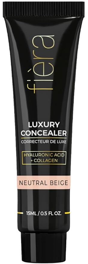 Fièra Luxury Concealer with Anti-Aging - All Day Coverage for Dark Circles, Fine Lines, Wrinkles & Spots - Neutral Beige, 0.5 Ounce-Velvo Beauty