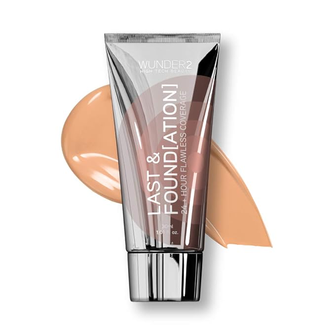 WUNDERBROW Full Coverage Foundation, Last & Found[ation] – Buildable Full Coverage Liquid Foundation For 24+ Hours Wear – Long Lasting, Waterproof, Nude-Velvo Beauty